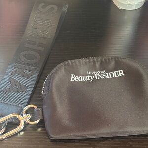 Sephora Black Beauty Insider Pouch with Strap